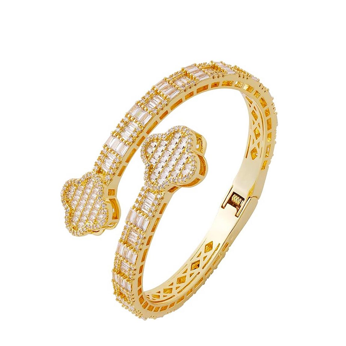 18K Gold Double Heart Bangle main product photo