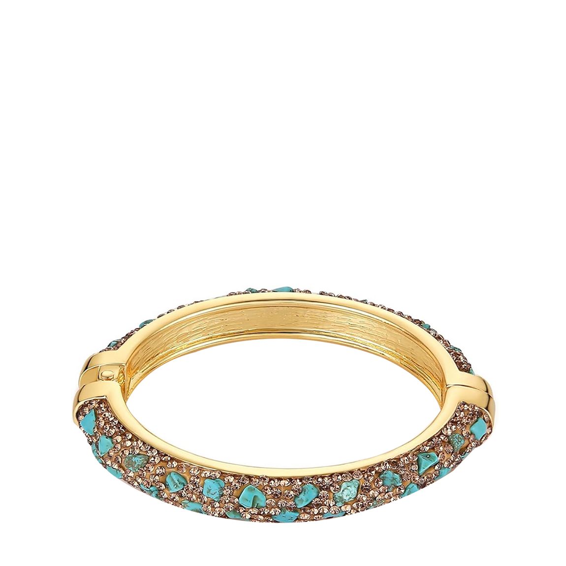18K Gold Turquoise Nugget Statement Eternity Bangle main product photo
