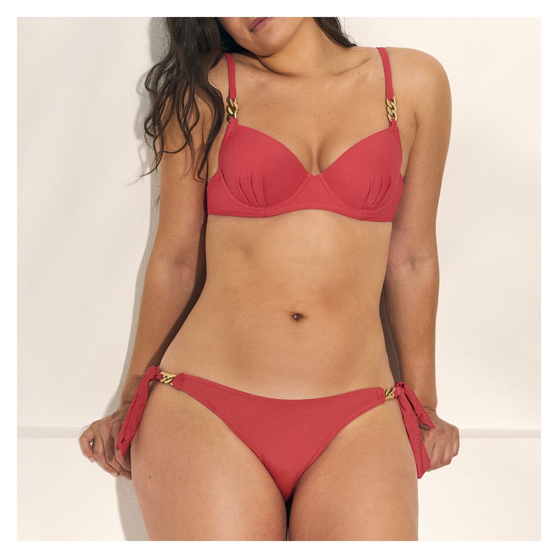 Black & Multi Moulded Padded Bikini Set main product photo