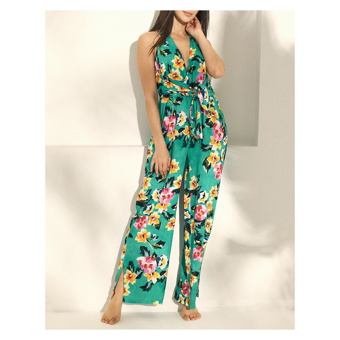 Turquoise Halterneck Jumpsuit main product photo