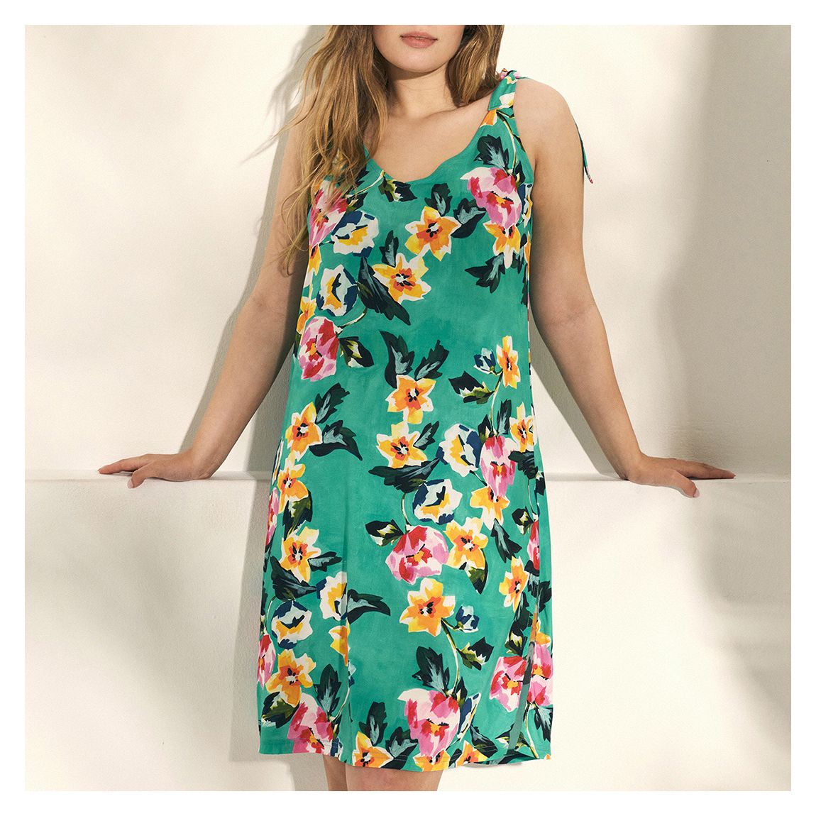 Turquoise Mid Length Strappy Beach Dress main product photo