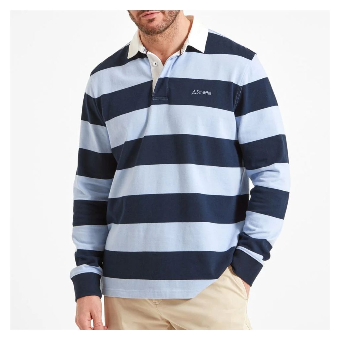 Navy St Mawes Cotton Rugby Shirt main product photo