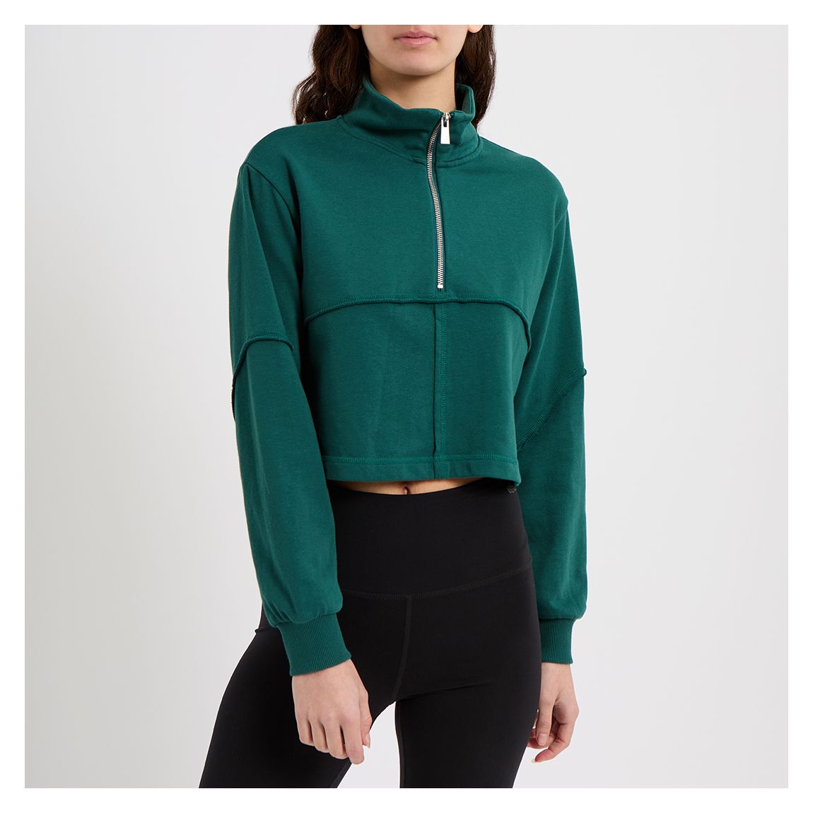 Revive Half Zip Sweatshirt - Opal Green main product photo