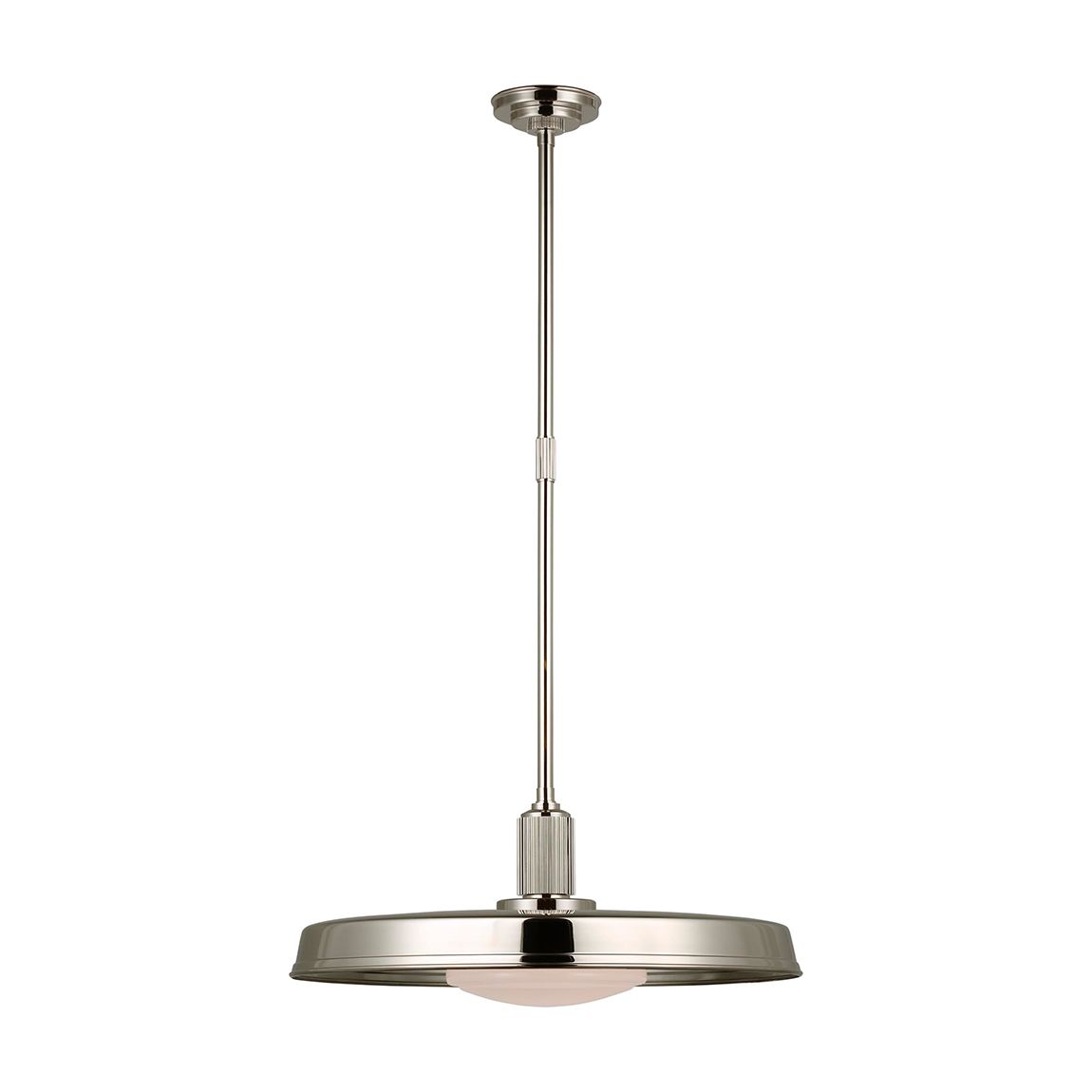 Ruhlmann 24" Factory Pendant in Polished Nickel with White Glass main product photo