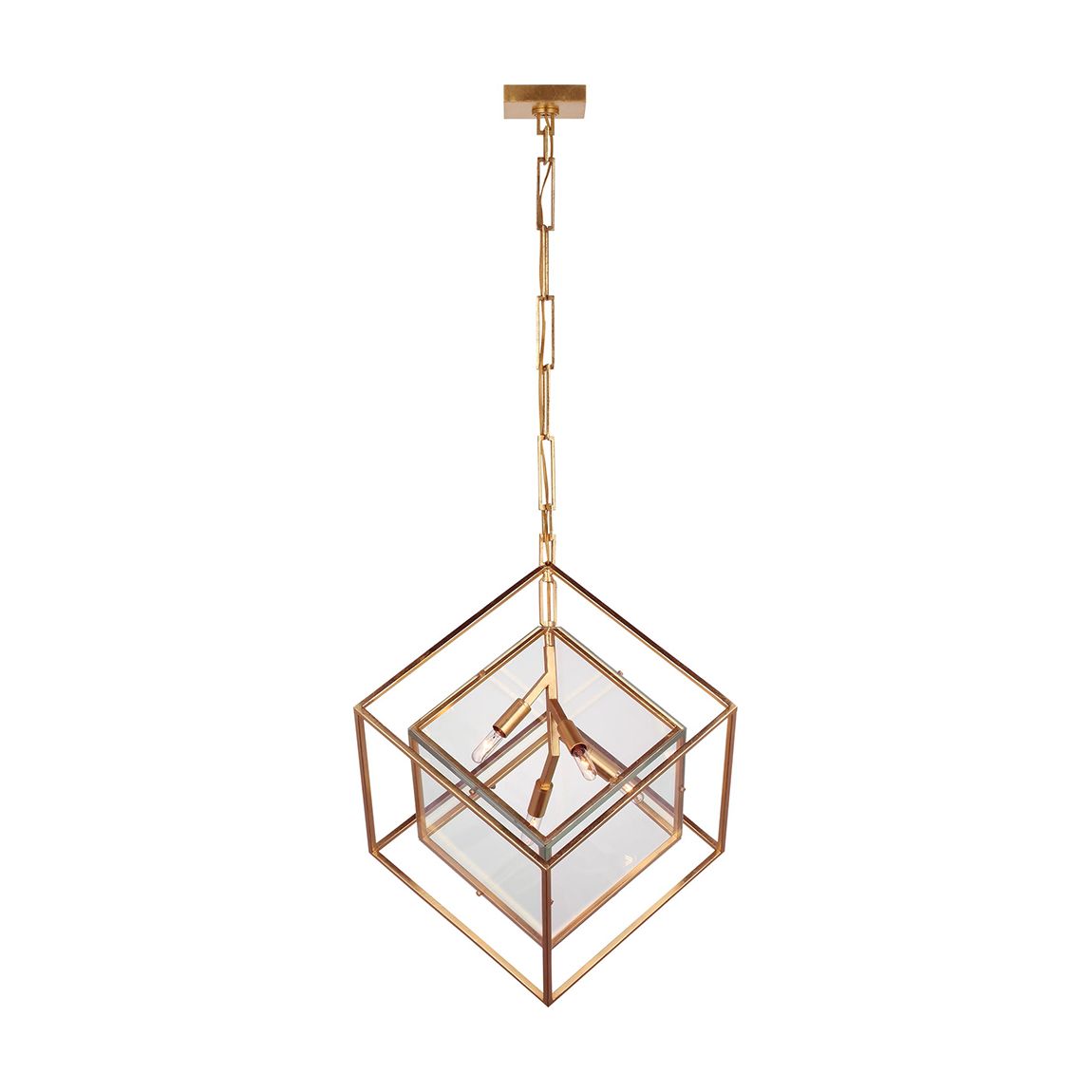 Cubed Large Pendant in Gild with Clear Glass main product photo
