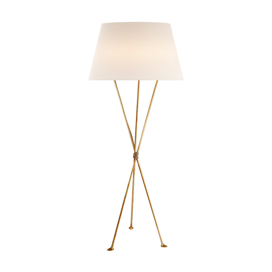 Fliana Floor Lamp in Plaster White with Linen Shade main product photo