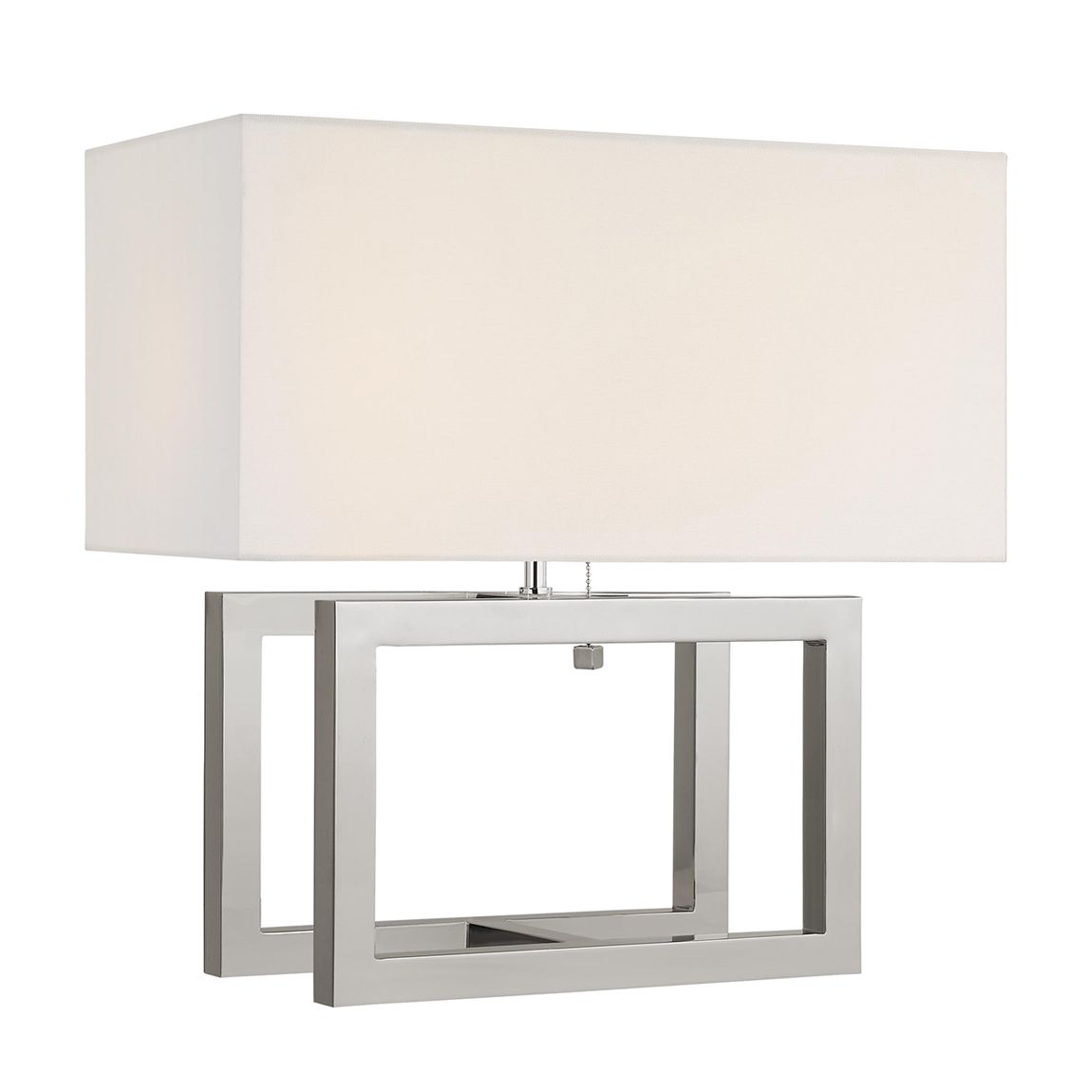 Galerie Medium Table Lamp in Polished Nickel with Linen Shade main product photo
