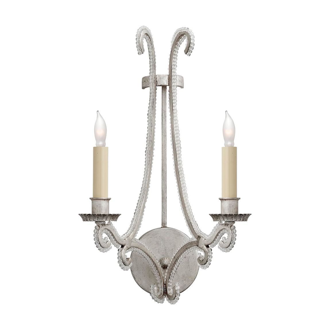 Oslo Sconce in Burnished Silver Leaf with Clear Glass main product photo