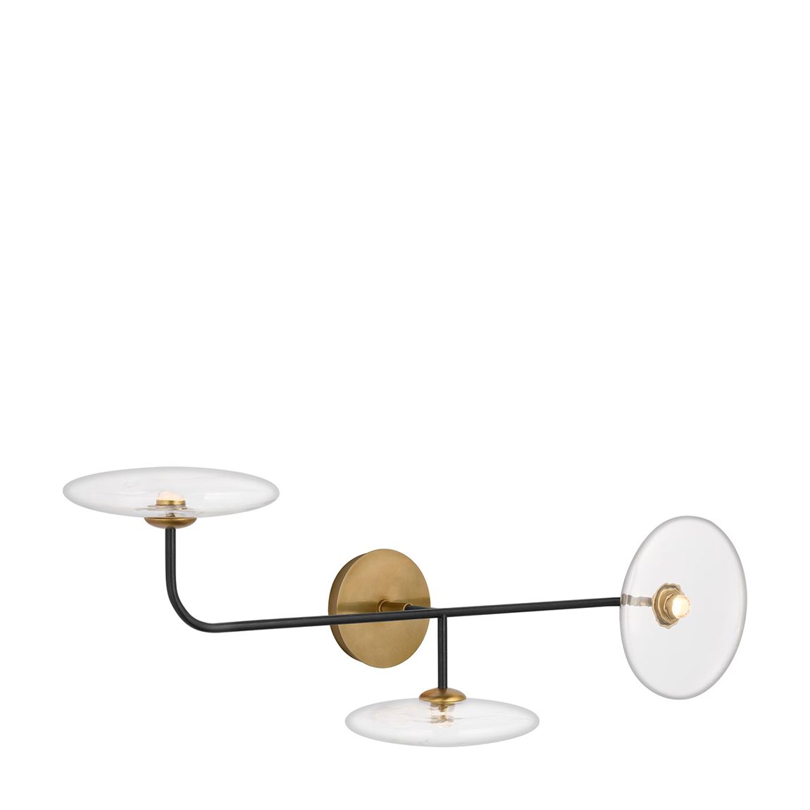 Calvino Large Arched Sconce in Aged Iron and Hand-Rubbed Antique Brass with Clear Glass main product photo