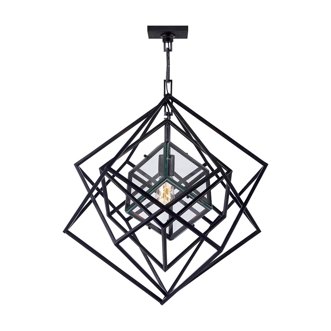 Cubist Small Chandelier in Aged Iron main product photo
