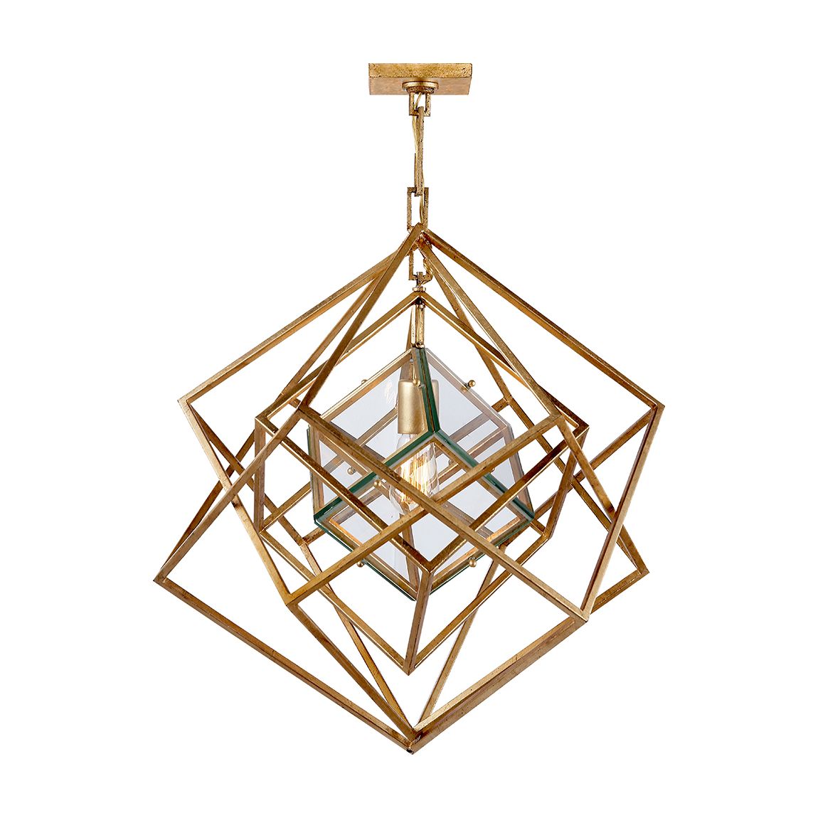 Cubist Small Chandelier in Gold main product photo