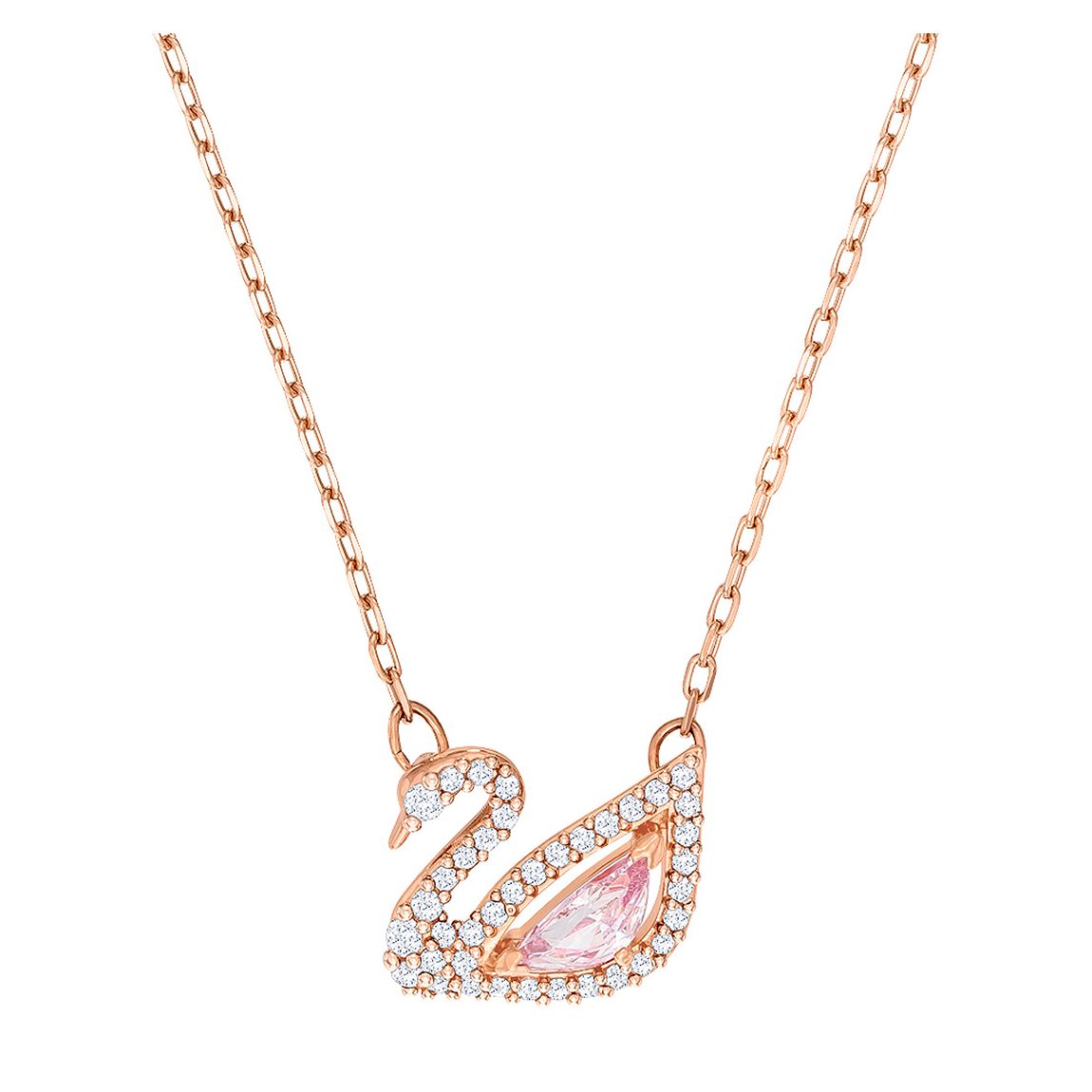 Rose Gold Dazzling Swan Pendant Necklace main product photo