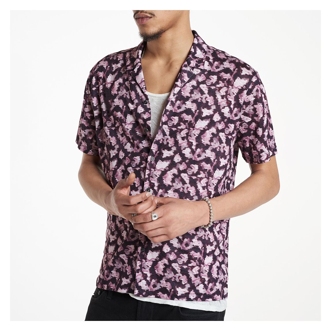 Pink Leflore Regular Fit Linen Shirt main product photo