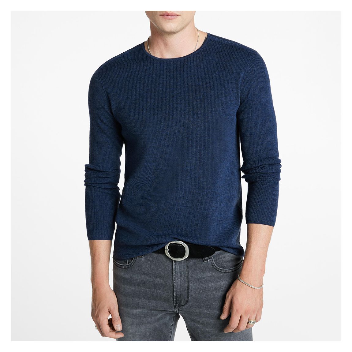 Blue Leira Ribbed Silk Blend Jumper main product photo