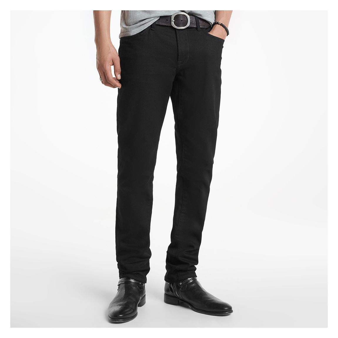 Black Bowery Slim Straight Stretch Jeans main product photo