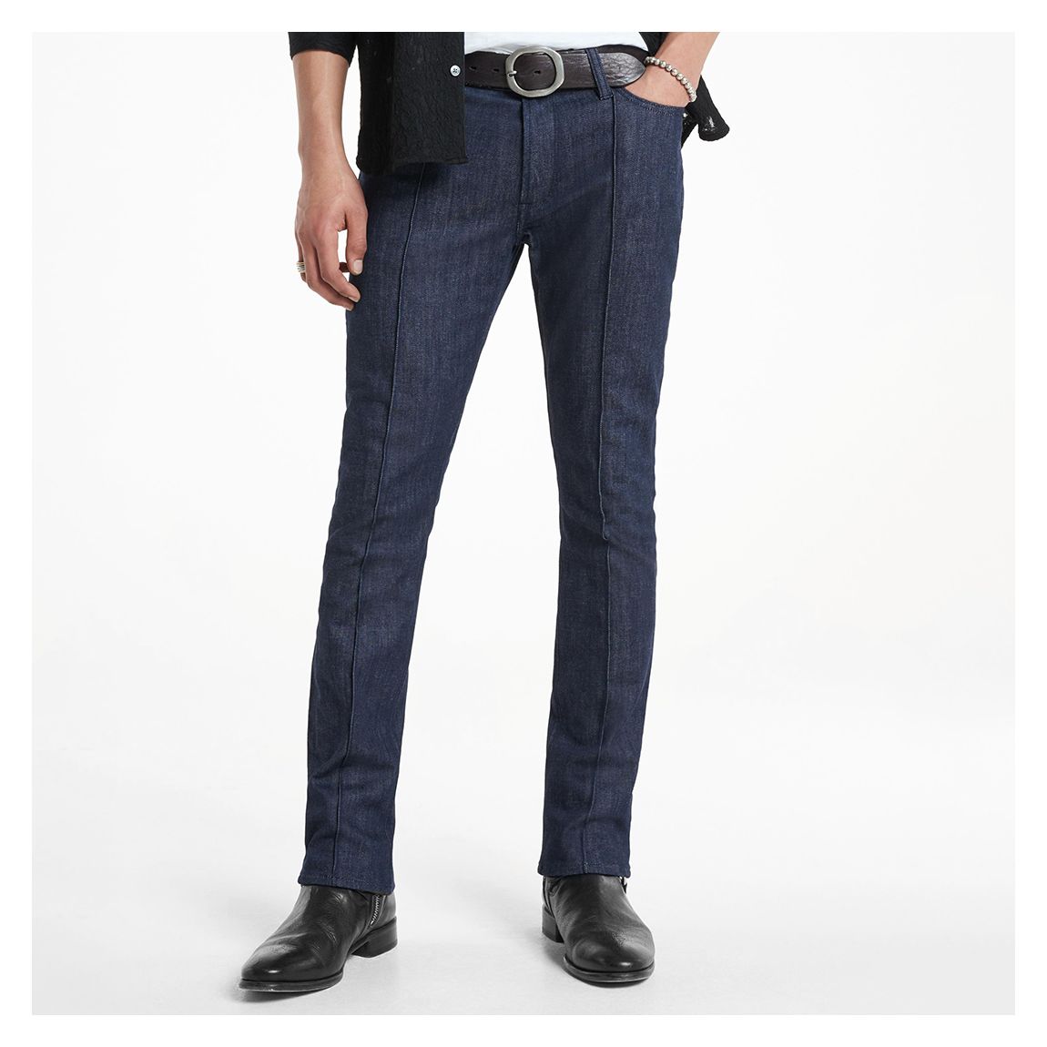 Dark Blue Slim Bootcut Stretch Jeans main product photo