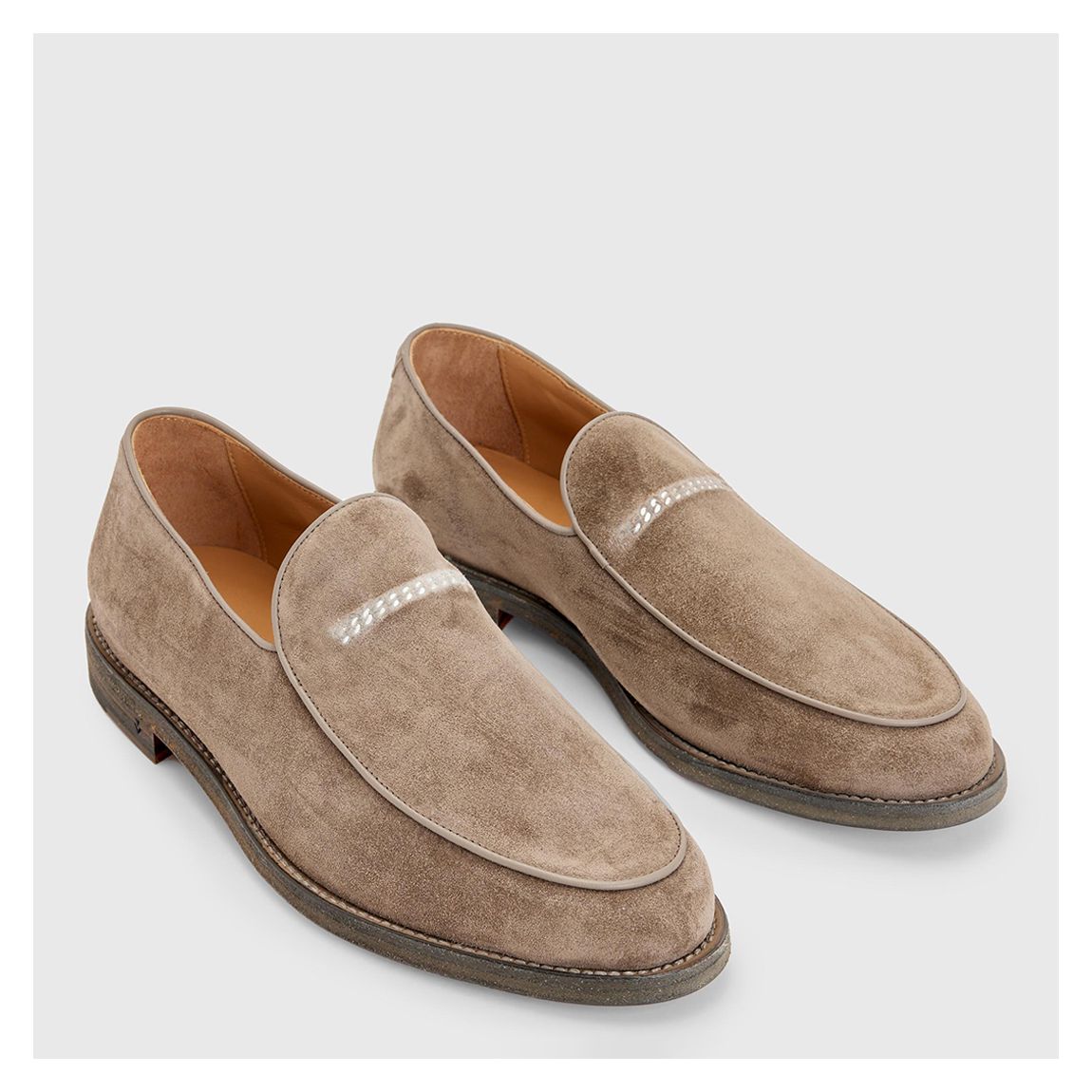 Taupe Antwerp Leather Loafers main product photo