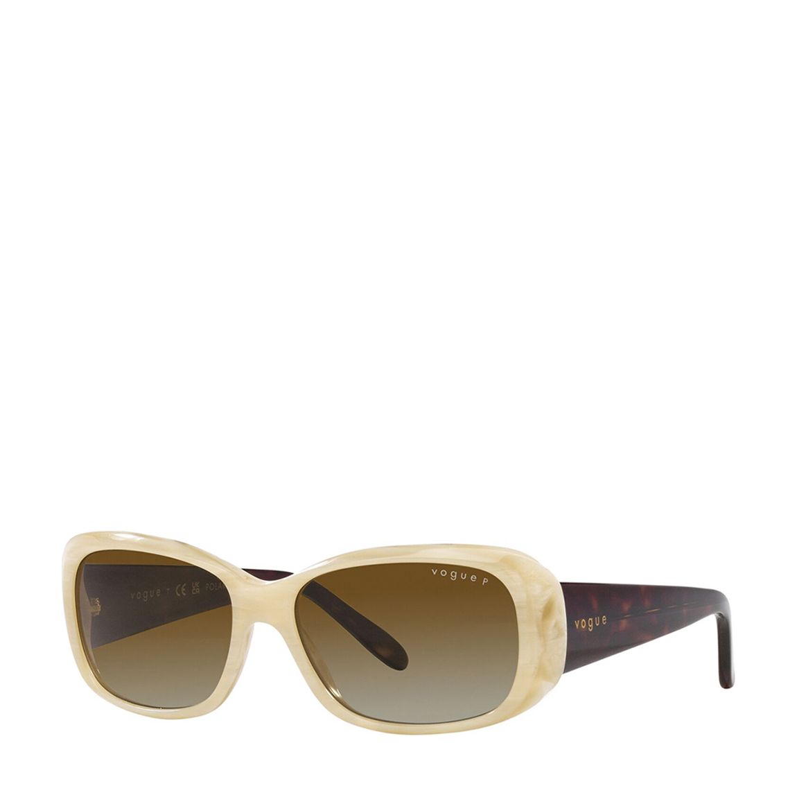 Beige Horn Rectangular Sunglasses main product photo