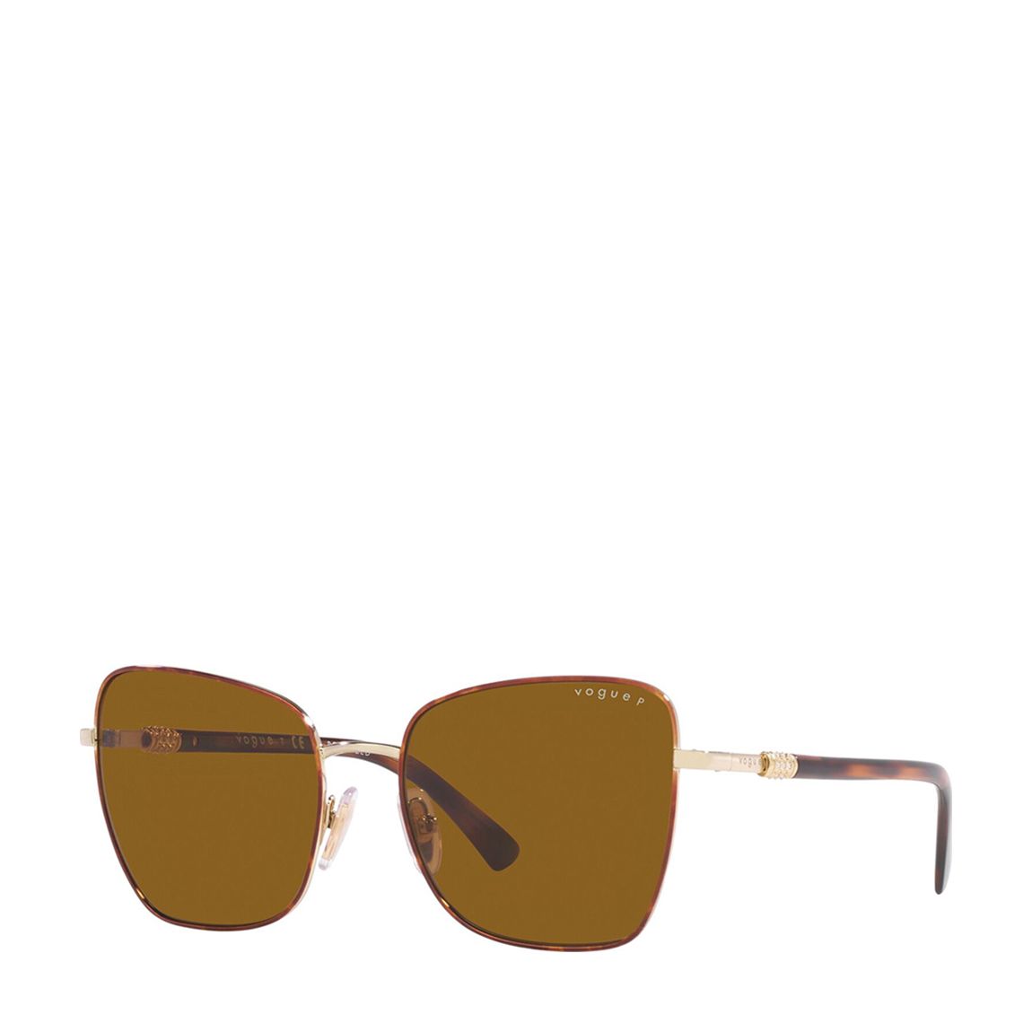 Top Havana, Pale Gold Square Sunglasses main product photo