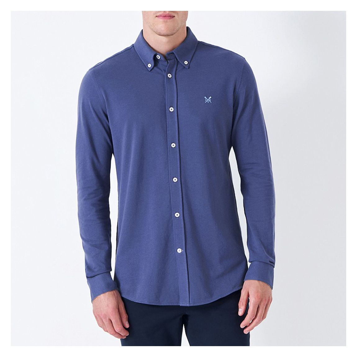 Navy Jersey Pique Linen Shirt main product photo