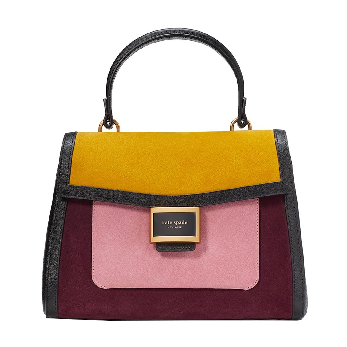 Katy Colorblocked Suede Medium Top Handle Bag main product photo