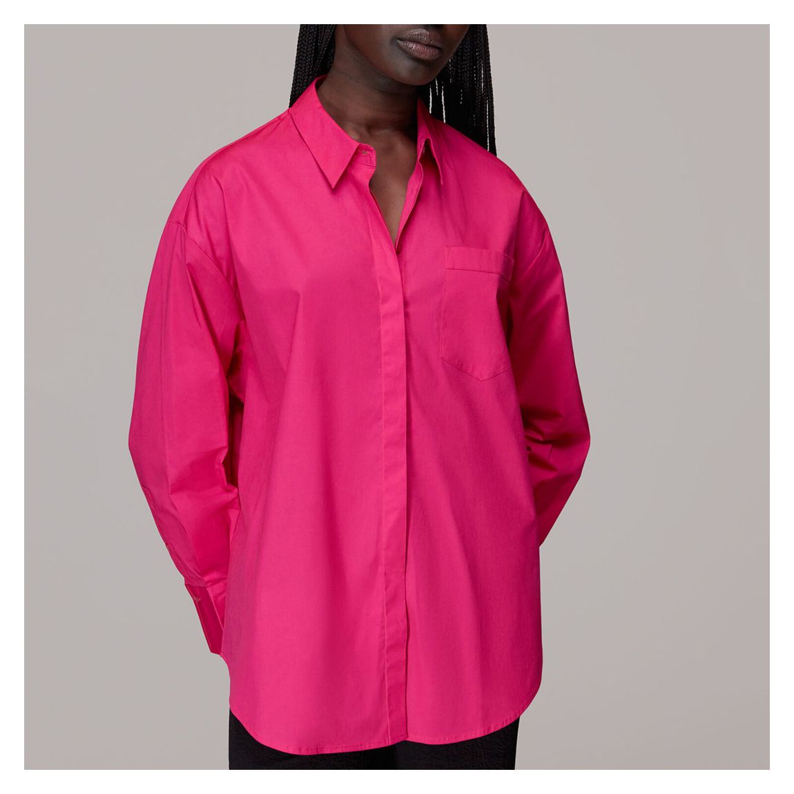 Pink Oversized Button Up Cotton Shirt main product photo