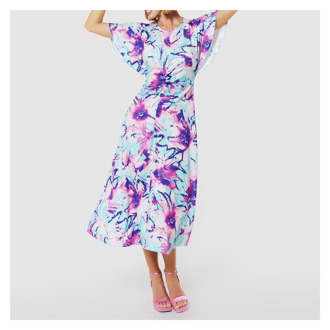 Blue Kimono A-Line Dress main product photo