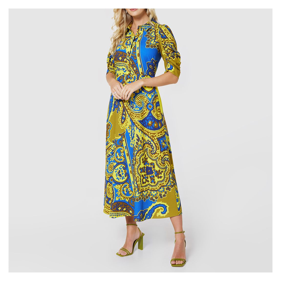Royal blue A-Line Shirt Dress main product photo