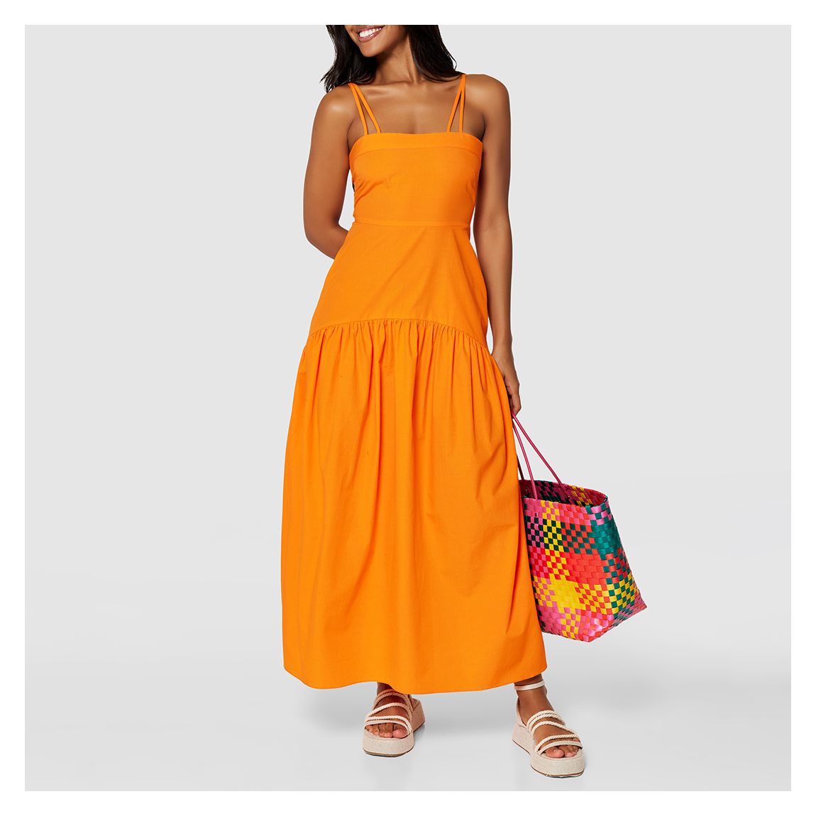 Orange A-Line Maxi Dress main product photo