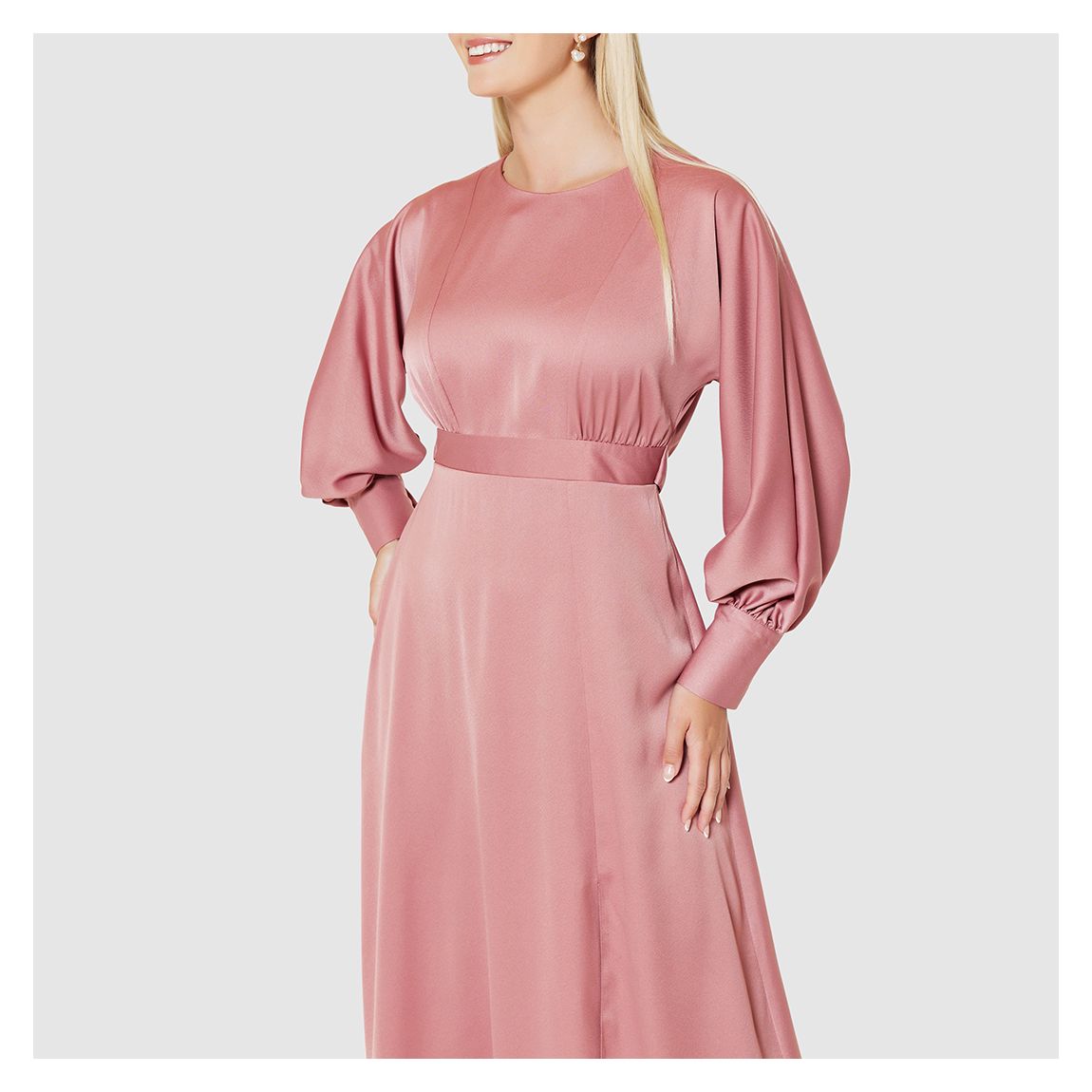 Rose Pink A-Line Kimono Dress main product photo