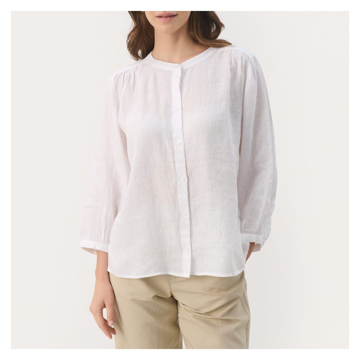 White Persilles Linen Shirt main product photo