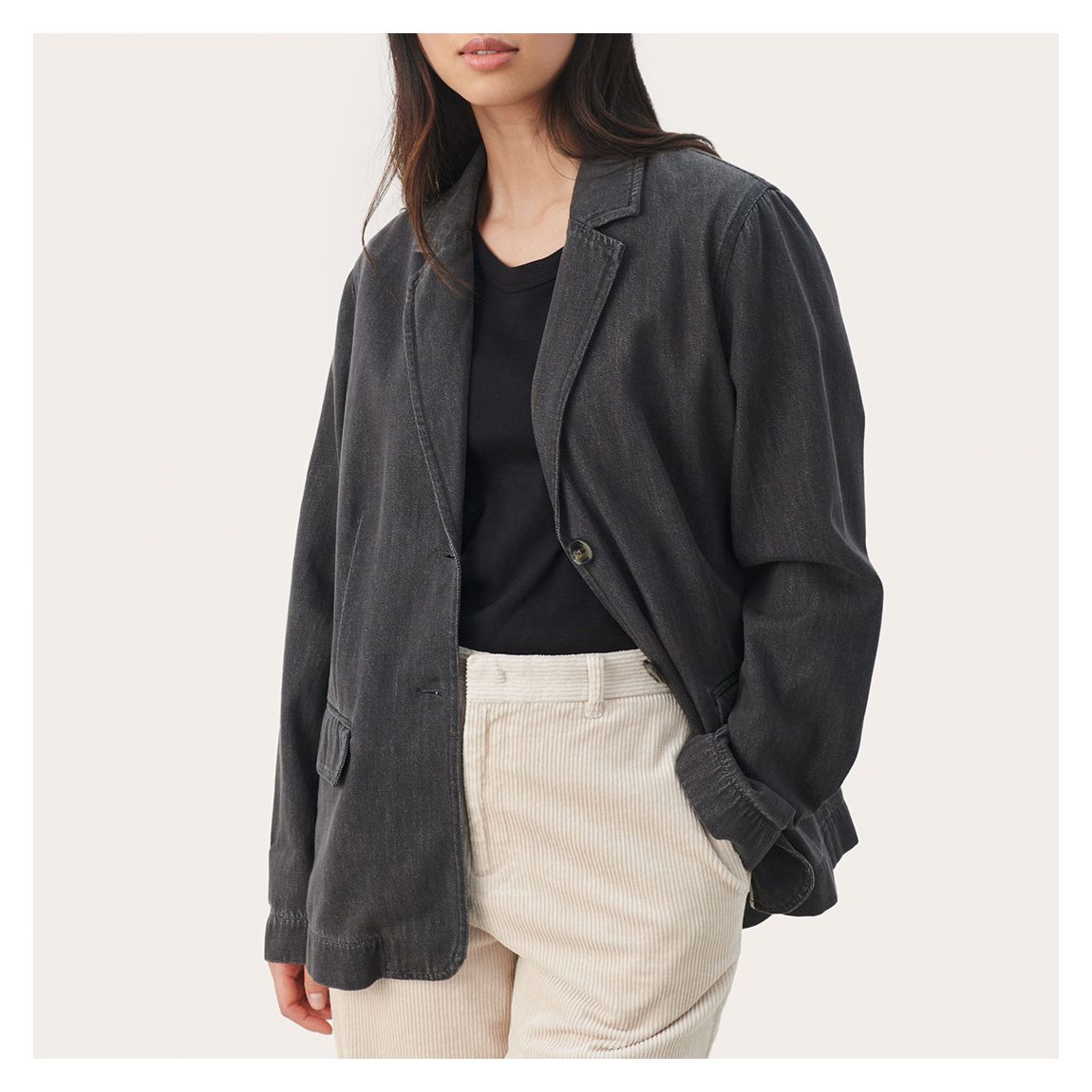 Dark Grey Cocco Denim Blazer main product photo