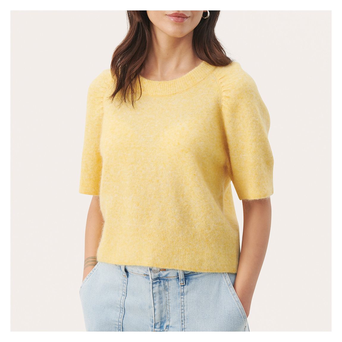 Yellow Esperanza Wool Blend Top main product photo