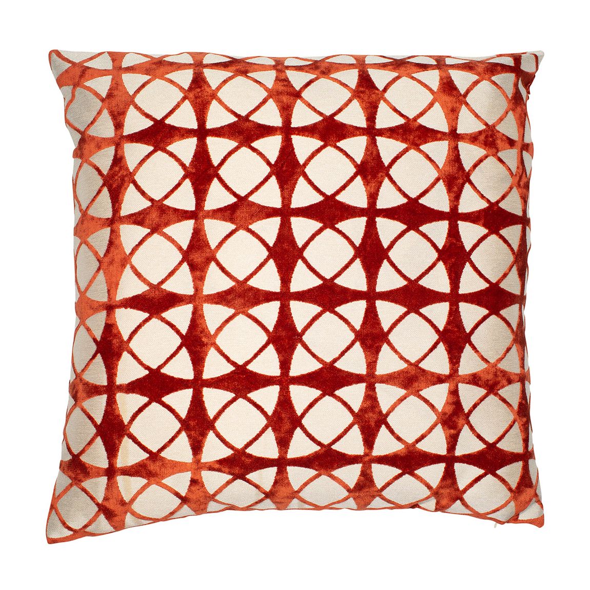 Cut Velvet Spiral Orange Cushion, 56 x 56 cm main product photo