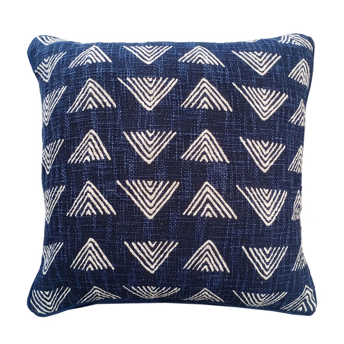 Triangle Print On Loose Weave Indigo 45 x 45 cm main product photo