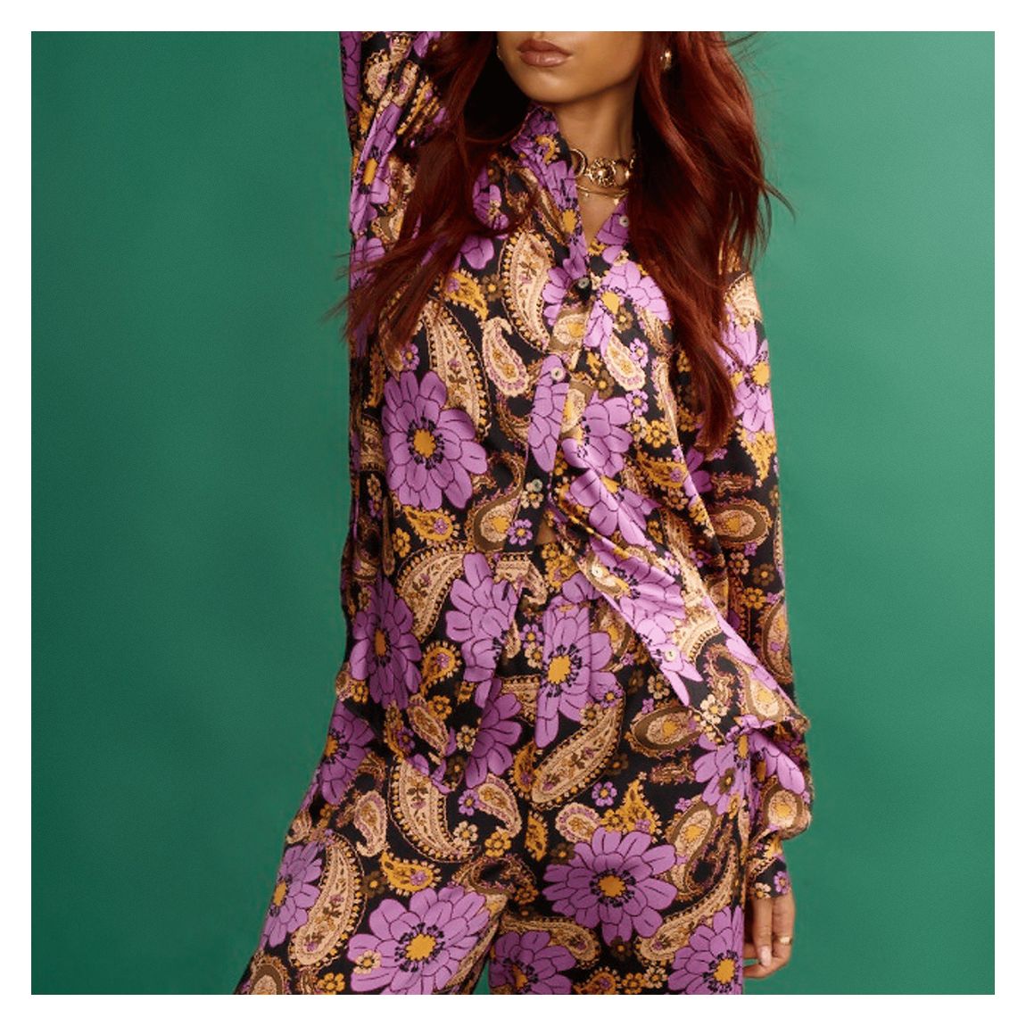 Purple Oversize Long Sleeve Shirt main product photo