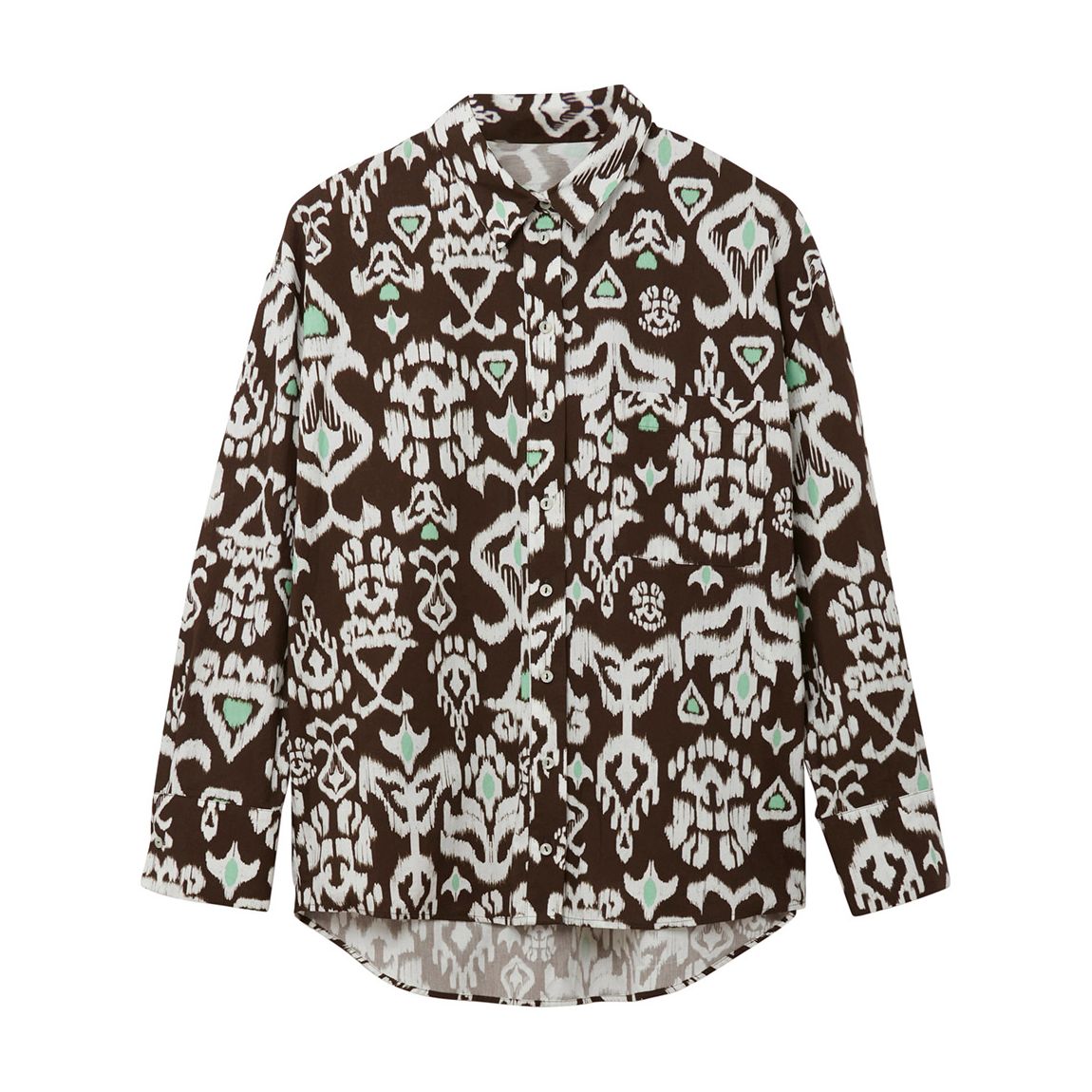 Brown Printed Cotton Shirt main product photo