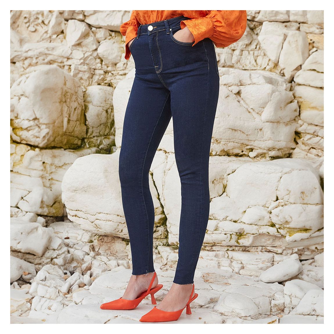 Navy High Waisted Skinny Jean main product photo