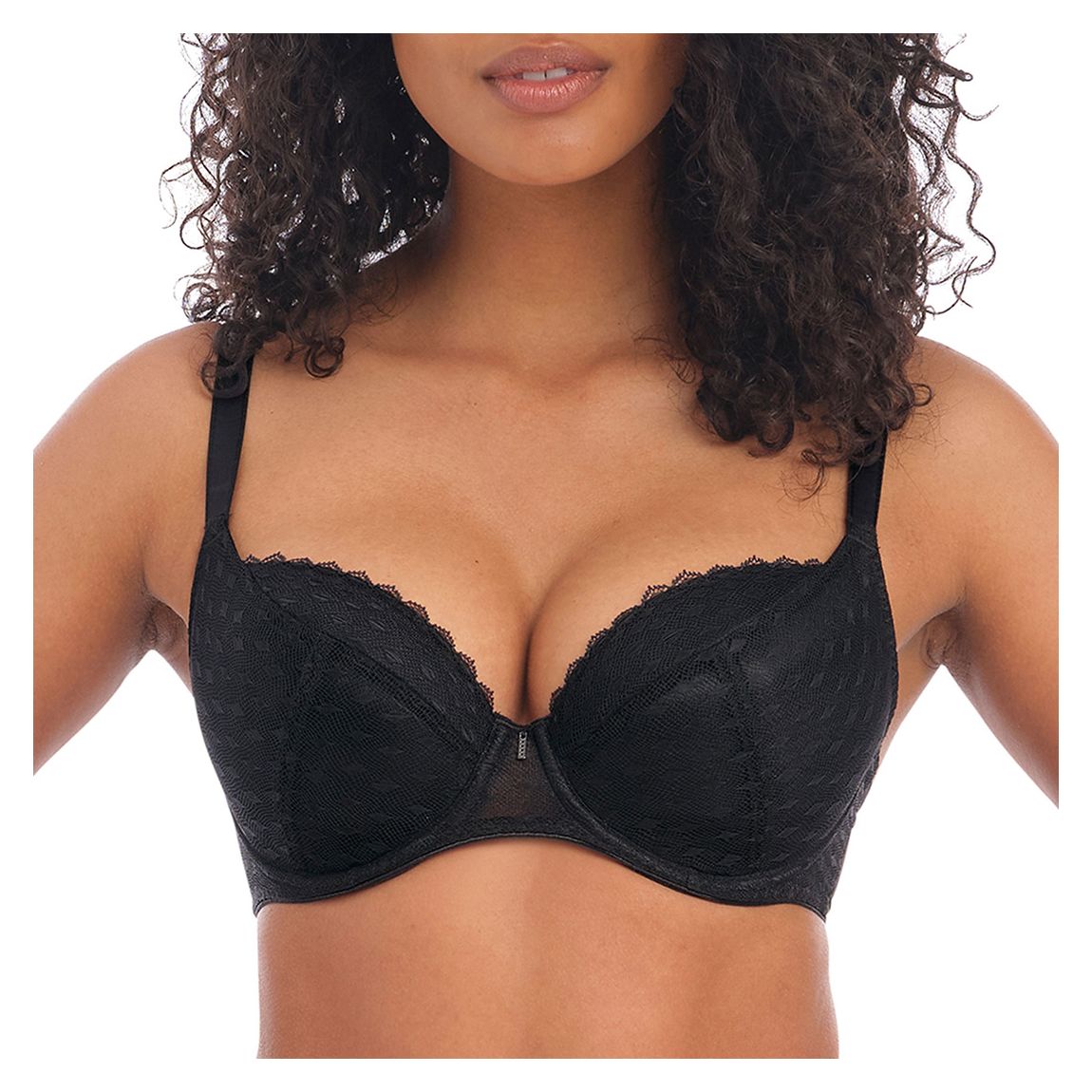 Black Signature Padded Plunge Bra main product photo