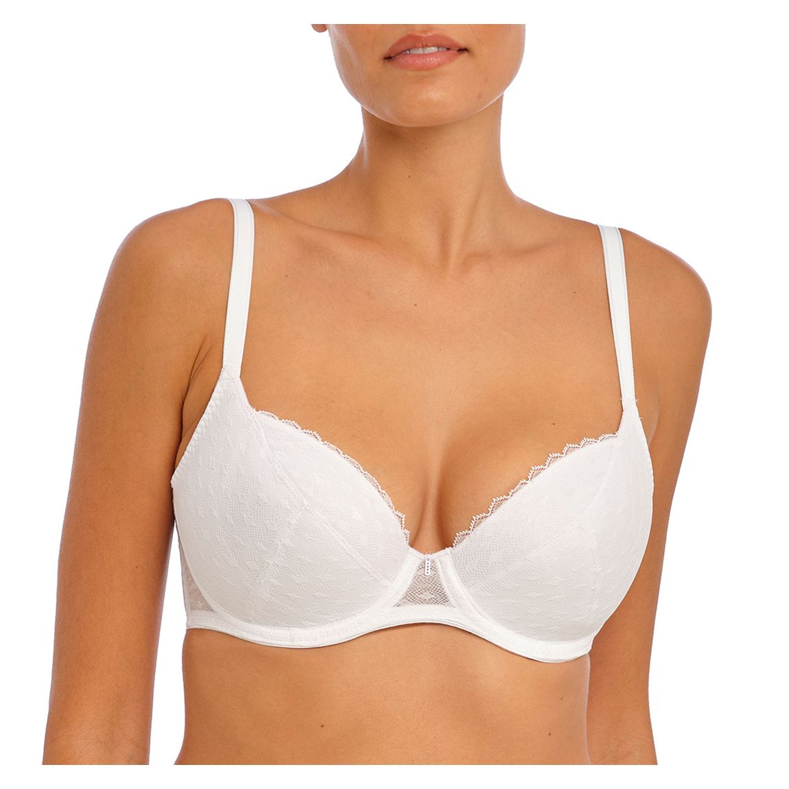 White Signature Padded Plunge Bra main product photo