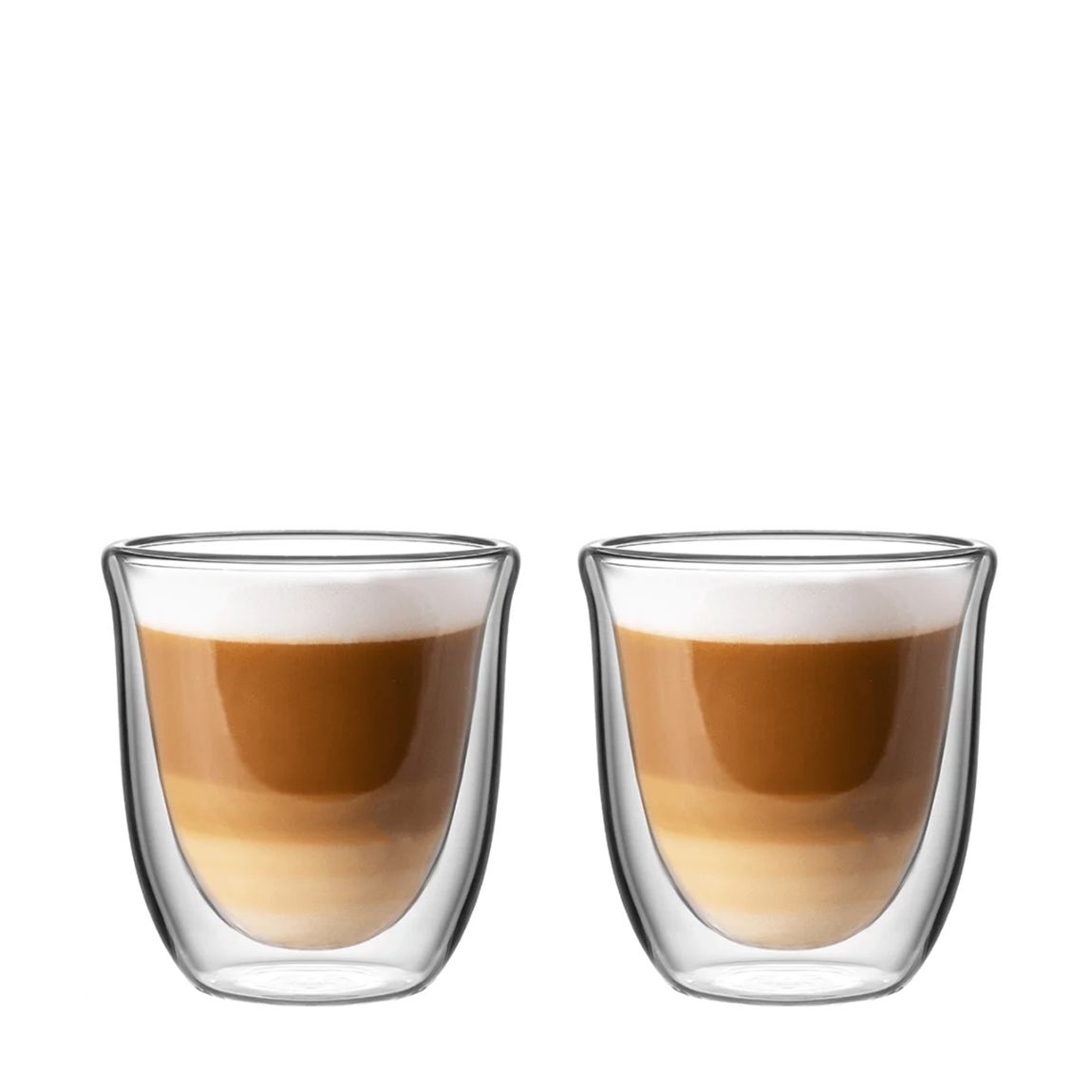 Set of 2 Firenze Double Walled Flat White Glasses, 200ml main product photo