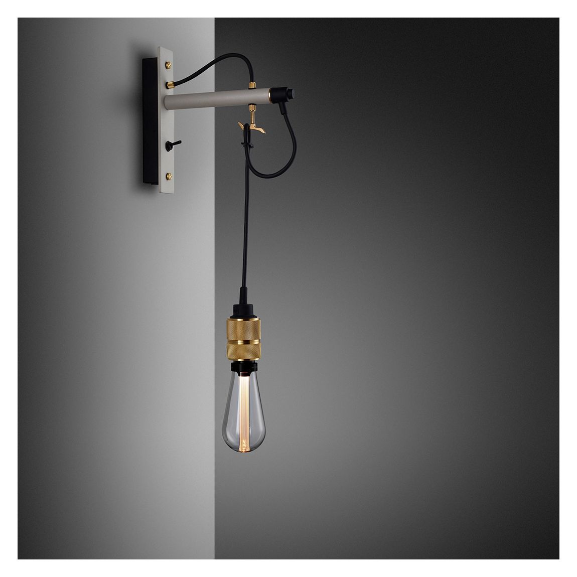 Hooked Wall Light in Stone & Brass main product photo