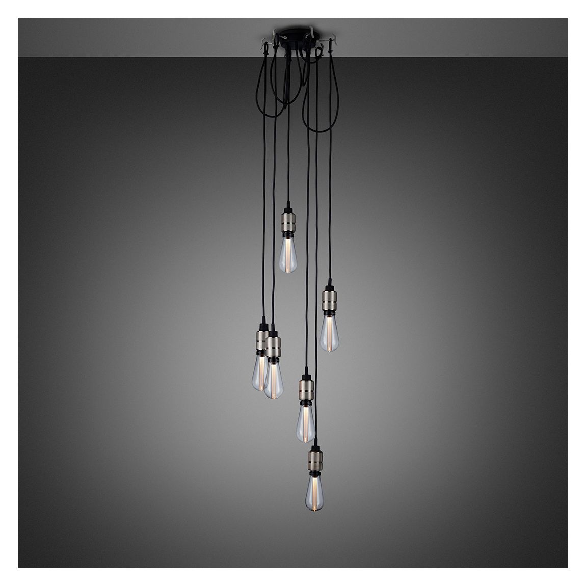 Hooked 6.0 Chandelier in Nude & Steel, 2m main product photo