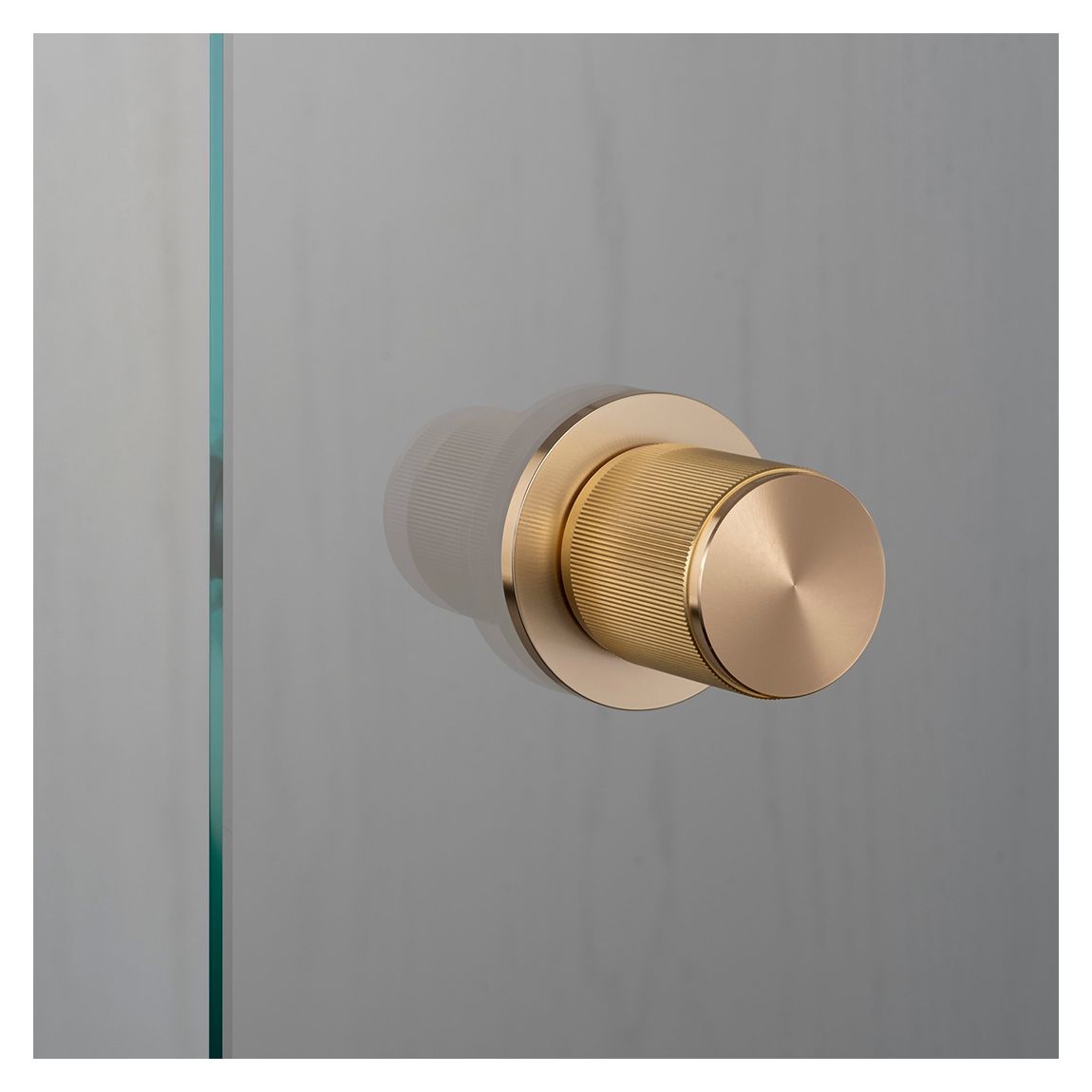 Fixed Linear Door Knob in Brass, Single-sided main product photo