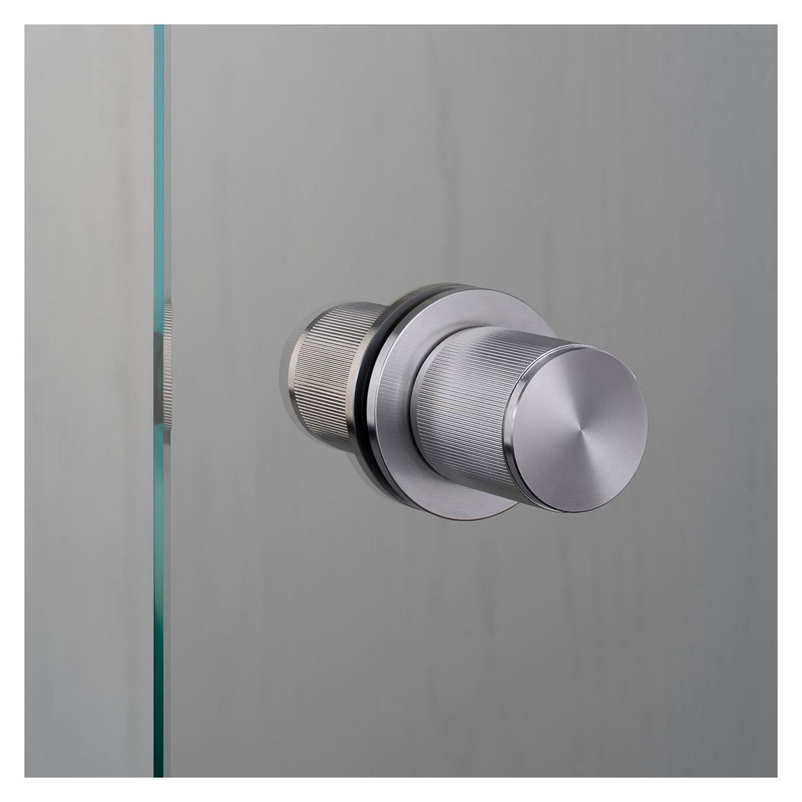 Fixed Linear Door Knob in Steel, Double-sided main product photo
