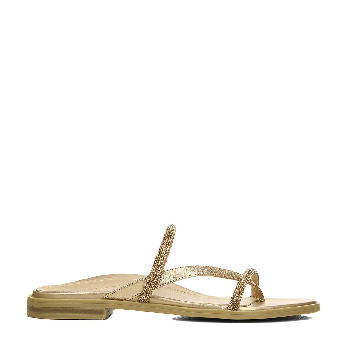 Gold Leather Prism Flat Sandal main product photo