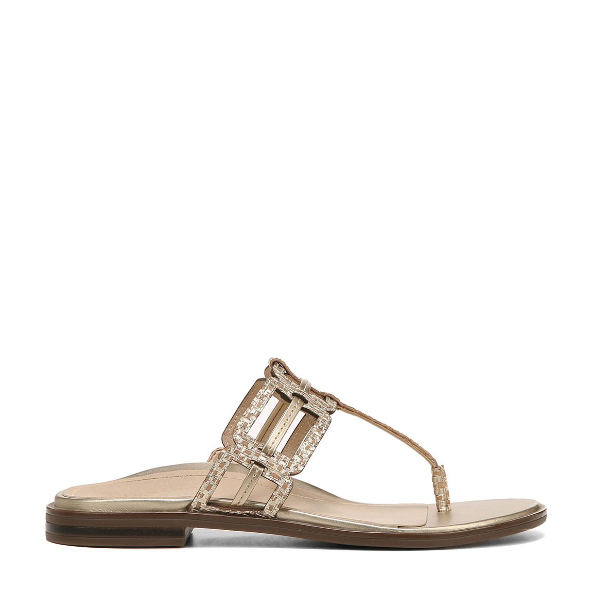 Gold Leather Alvana Flat Sandal main product photo