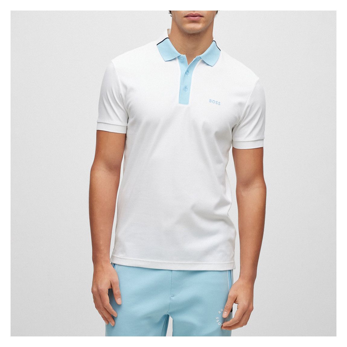 White Paddy Contrast Cotton Polo Shirt main product photo