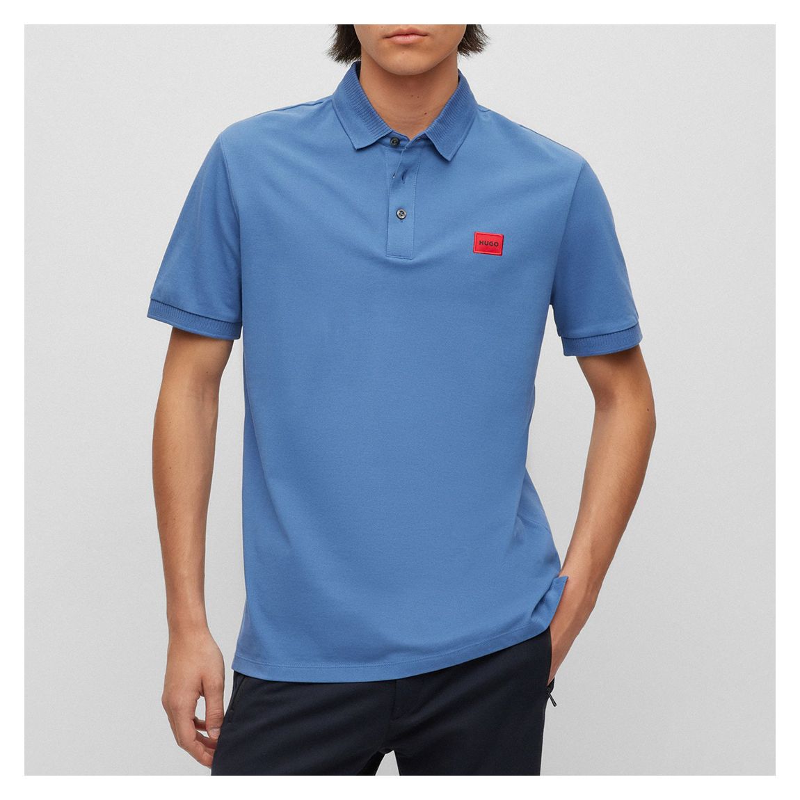 Navy Dereso Pique Cotton Polo Shirt main product photo