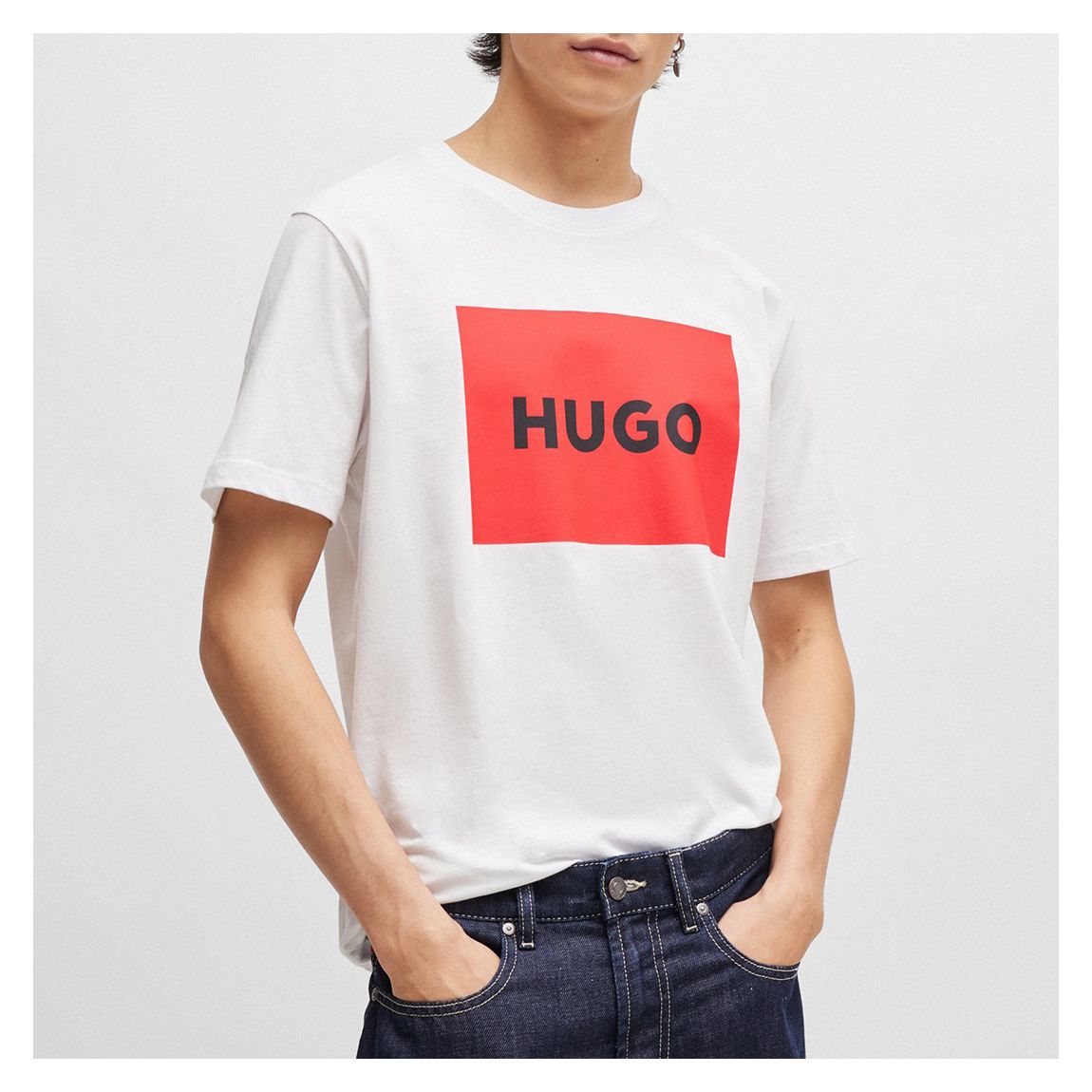 White/Red Dulive Box Logo Cotton T-Shirt main product photo